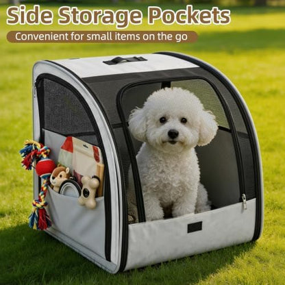 Dog Car Seat for Small Medium Dogs & Cats, Soft-Sided, Gray - Image 5