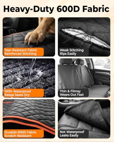 INDCAN Dog Car Seat Cover for Back Seat, Waterproof Hammock for Car & SUV - Image 5