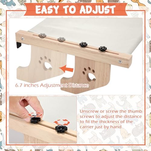Pinkunn 2 Set Cat Perch for Window Sill Cat Window Hammock Seat for Kittens and Pets Easy to Adjust & Assemble Pet Bed for Windowsill, Bedside, Drawer and Cabinet(Gray) - Image 3