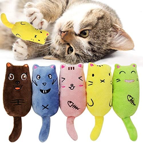 Legendog 5Pcs Catnip Toy, Cat Chew Toy Bite Resistant Catnip Toys for Cats,Catnip Filled Cartoon Mice Cat Teething Chew Toy (Multicolor1) by Legendog