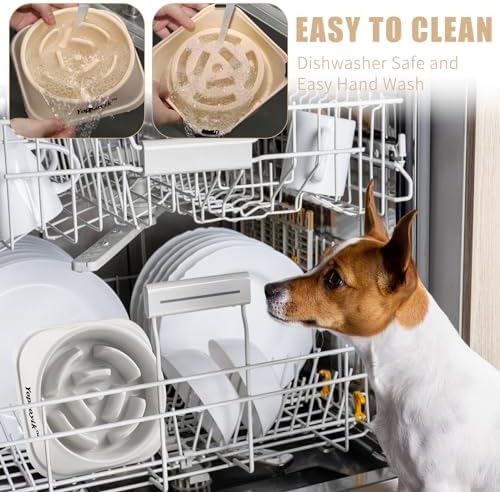 2 Pack Slow Feeder Dog Bowls for Medium Dogs & Cats - Image 6