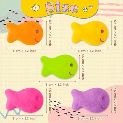 L1rabe Goldfish Cracker Catnip Toys for Cats, 5 Pcs Colorful Cat Chew Toys - Image 2