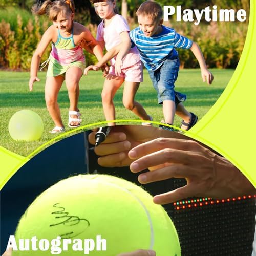 Banfeng Giant 9.5" Dog Tennis Ball, 2 Pack Oversize Interactive Puzzle Toy with 1*Ball Pump + 1*Needle for Small, Medium, Large Dogs (2 Pack Yellow with Pump) - Image 6