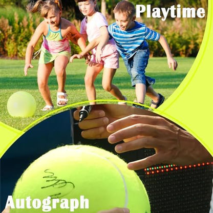 Banfeng Giant 9.5" Dog Tennis Ball, 2 Pack Oversize Interactive Puzzle Toy with 1*Ball Pump + 1*Needle for Small, Medium, Large Dogs (2 Pack Yellow with Pump) - Image 6