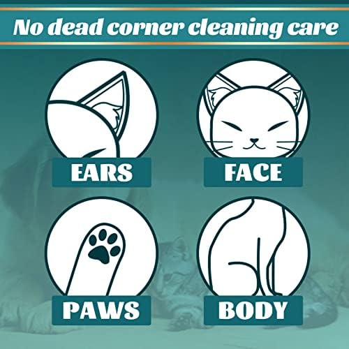 Pet Rinse Free Grooming Gloves, 10Pcs Pet Wipes for Dogs & Cats Wash Free Gloves, Cleansing Grooming with Plant Extract No Rinse Thick Extra Puppy Wipes - Image 5