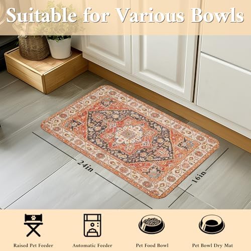 Dog Food Mat for Floors Waterproof Quick Dry Pet Placemat Cat Feeding Bowls Mats for Food and Water, Eco-Friendly Dog Accessories Diatomite Pets Supplies 16" X 24" - Image 6