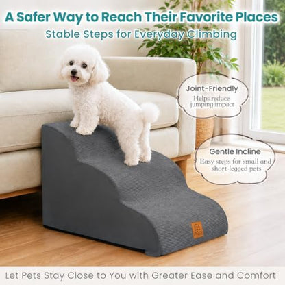 Dog Stairs for Small Dogs and Cats, 3-Step Dog Steps for Couch, 15.7" H - Image 2