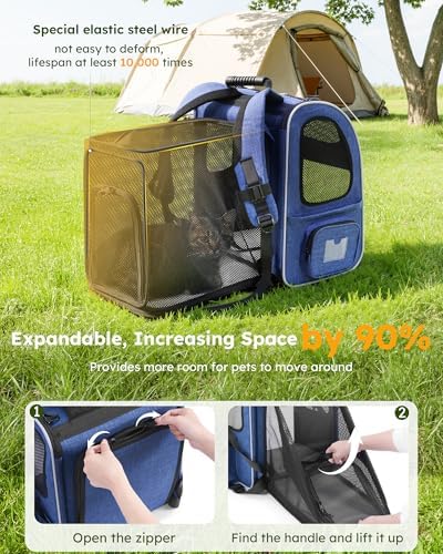 pecute Cat Backpack Visiable, Cat Carrier Expandable with Acrylic Window - Image 2