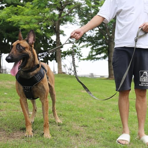 ICEFANG Tactical Dog Leash with Quick-Release Metal Clasp,Bungee-Dog Lead - Image 2