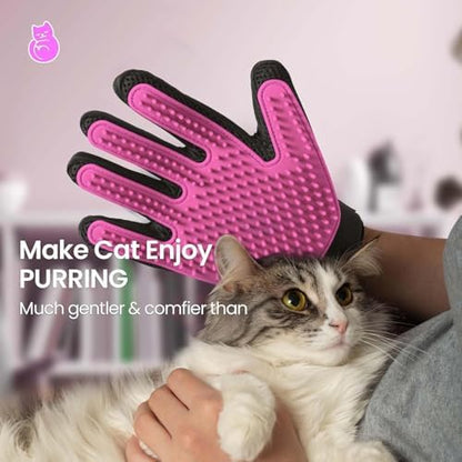 Pet Hair Removal Glove with 255 Silicone Tips for Dogs & Cats, Right Pink - Image 2