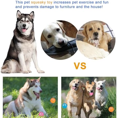 Dog Squeaky Toys Fun Facial Expression Latex Squeaky Dog Balls Large Size Chewing Rubber Soft Interactive Fetch Play Balls for Big Dogs (3 PCS) - Image 7