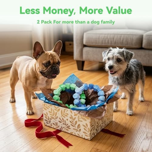 BoYoYo 2 Pack Dog Toys for Aggressive Chewers, Indestructible Dog Toys for Large Breed, Durable Chew Toy for Dogs to Keep Them Busy, Ring Toy for Trainging & Cleaning Teeth, Milk Flavored - Image 7