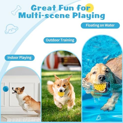 HIPPIH Indestructible Squeaky Dog Toys, Interactive Dog Balls 2 Pack - Image 5