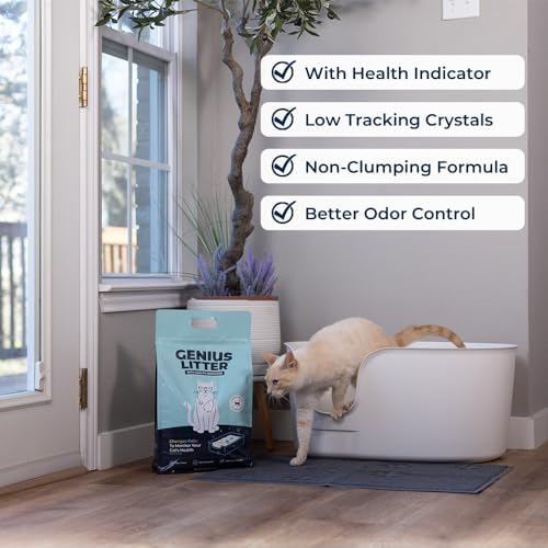Genius Litter Health Monitoring Cat Litter, Featured on Shark Tank, Lightweight Crystal Silica Gel, Non Clumping, Dust Free, Low Tracking, Odor Control for Indoor Cats and Kittens, 3 Bag (18lb) - Image 2
