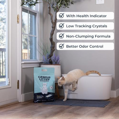 Genius Litter Health Monitoring Cat Litter, Featured on Shark Tank, Lightweight Crystal Silica Gel, Non Clumping, Dust Free, Low Tracking, Odor Control for Indoor Cats and Kittens, 3 Bag (18lb) - Image 2