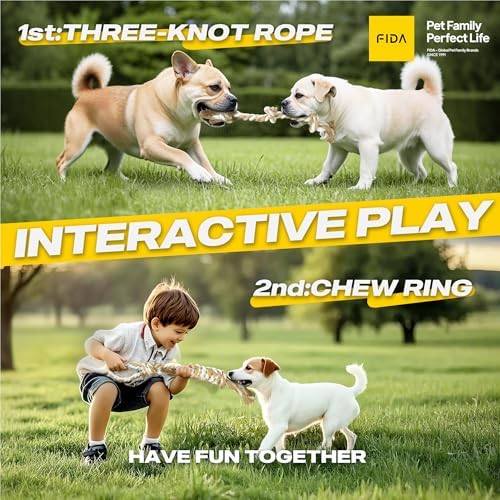 Fida Dog Rope Toys, 4 Pack Cotton Puppy Teething and Chew Toys - Image 2