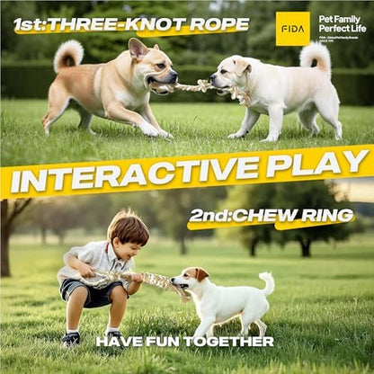 Fida Dog Rope Toys, 4 Pack Cotton Puppy Teething and Chew Toys - Image 2