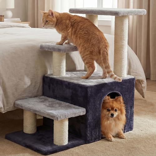 Heybly Cat Scratching Post, Pet Steps for Indoor Cats and Dogs, HSP002SGW by HEYBLY