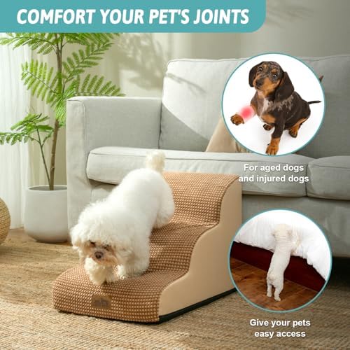 COZY KISS Dog Stair for Small Dog 15.7" H, 3 Step Pet Ramp for Couch - Image 3