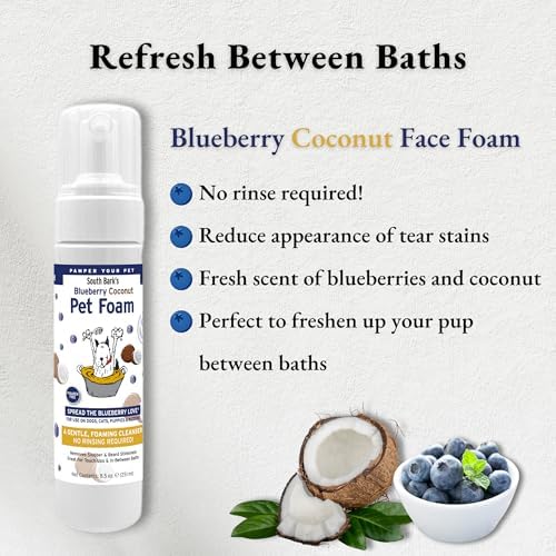 Showseason Blueberry-Coconut Pet Face Foam Cleanser for Dogs and Cats 8.5 oz. | No Rinsing Required | Easy Cleaning | Biodegradable and Non-Toxic | Made in The USA - Image 3