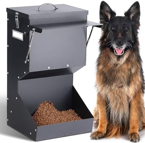 Automatic Dog Feeder for Large Breed Outdoor Metal Pet Feeder by PKNYBZH