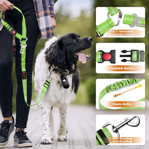Laqibak Removable Dog Seat Belt Harness for Car, 3 in 1 Pet Seatbelt Leash - Image 5