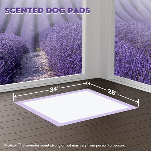 CROCI Puppy Pads with Adhesive Tabs Leak Proof Lavender Scent 28x34in 40Ct - Image 2