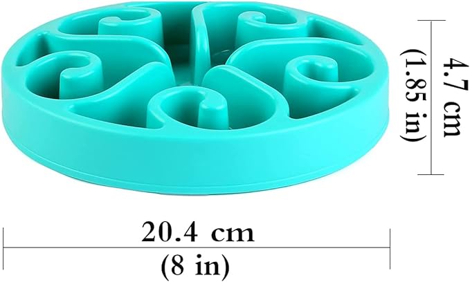 Dog Bowl Slow Pet Feeders Non Skid Bowl Dog Water Bowl Dry Food Bowl Slow Feeder Fun Slow Eating Bowl for Small Dog Large Dog Medium (Light Blue, M)