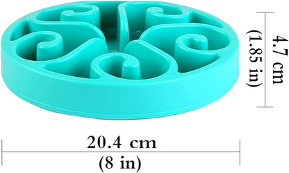 Dog Bowl Slow Pet Feeders Non Skid Bowl Dog Water Bowl Dry Food Bowl Slow Feeder Fun Slow Eating Bowl for Small Dog Large Dog Medium (Light Blue, M)