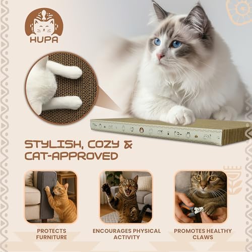 5 Pack Cat Scratching Boards | Reversible Cardboard Cat Scratcher with Catnip | Corrugated Cardboard cat Scratcher | Indoor Cat Scratch Pad | Durable Cat Scratcher Box | 16.34" L x 11.42" W x 5.51" H - Image 3