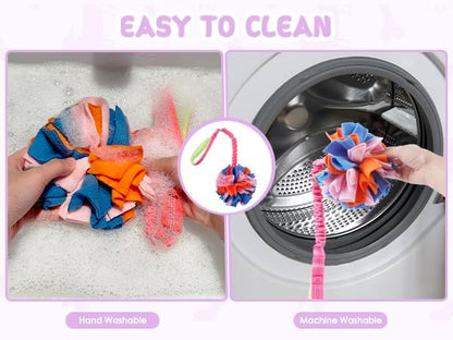 Snuffle Ball with Bungee Tug, Tug of War Rope Toys for Small Medium Dogs, Interactive Dog Toys Puppy Training Pull Toy for Exercise & Interactive Play Games (Pink)