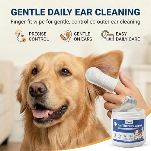 Dog Ear Finger Wipes, 150 Count, Alcohol-Free Ear Cleaner - Image 2
