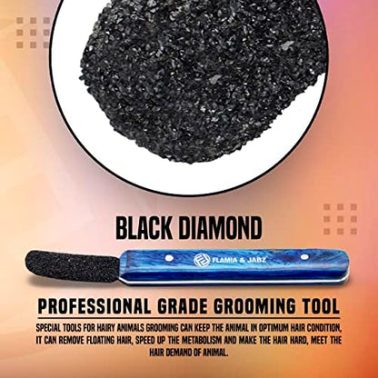 FLAMIA & JABZ Stripping Metal Stone Diamond Edged for Dogs, Cats & Pets with Wooden Grip (Coarse) - Image 6