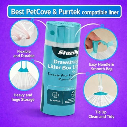 50 Bags, Cat Litter Liners Compatible with Petcove & Purrtek Litter Boxes - Image 6