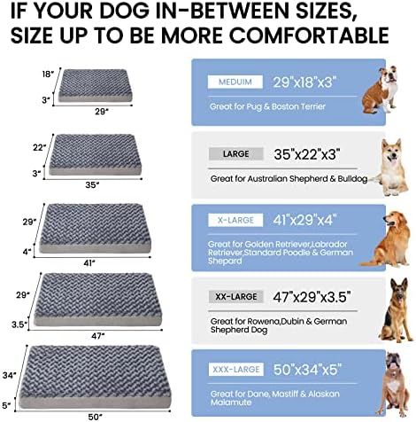 Orthopedic Memory Foam Bed for Medium Dogs, Cooling Crate Mat With Washable, Waterproof Lining, M(29inch,45Lbs) - Image 5