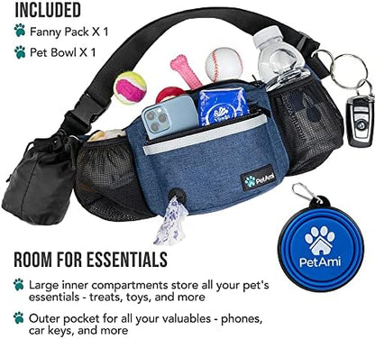 PetAmi Dog Fanny Pack, Treat Pouch for Dog Walking Training, Navy Blue - Image 2