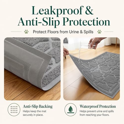 Yimobra Cat Litter Mat, Waterproof Litter Trapping Mat, 24x20, Dark Grey - Image 3