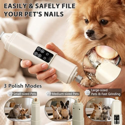 Dog Nail Grinder Quiet, 2-in-1 Paw Trimmer with Light for Dogs - Image 3
