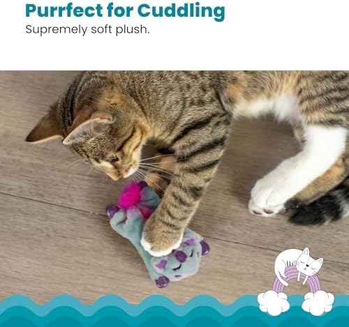 Catstages Cuddle Pal Unicorn Soothing Plush Purple Cat Toy, 8.5" x 5.5" - Image 4