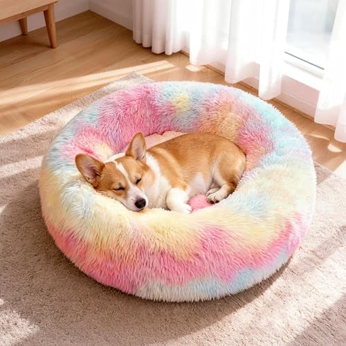 Donut Dog Bed Medium Size Dog, Round Cat Beds for Small Dogs by WARMREST