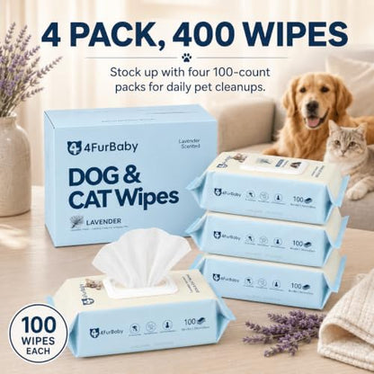 8" x 8" Dog Wipes for Paws and Butt, Lavender, 400 Count - Image 3