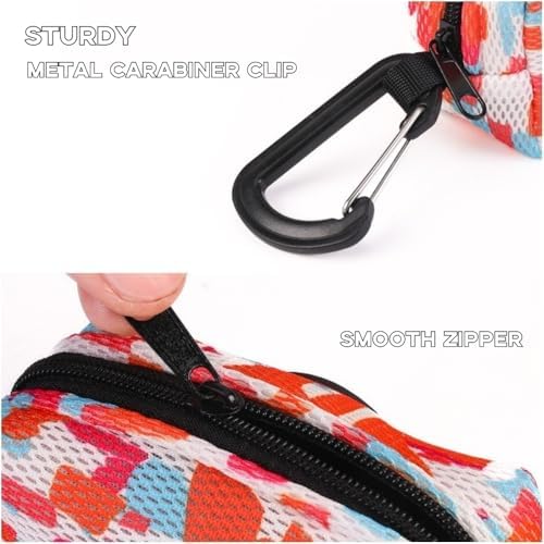 Soft Mesh Design Dog Poop Bag Holder for Leash with Carabiner Clip - Image 5