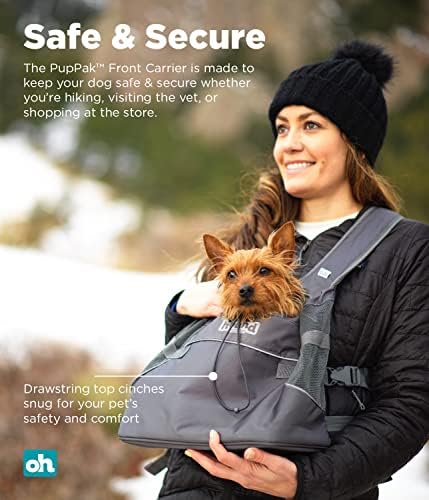 Outward Hound PupPak Dog Front Carrier, Grey, Medium, 12.5" x 9" x 14" - Image 5