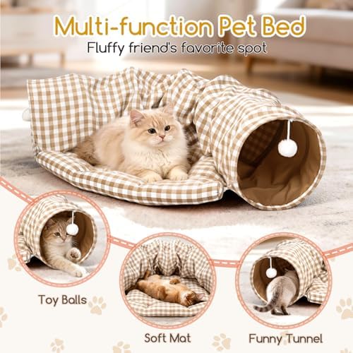 Bunny Tunnel Bed, Collapsible Tunnel Tubes with Removable Bed - Image 5