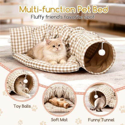 Bunny Tunnel Bed, Collapsible Tunnel Tubes with Removable Bed - Image 5