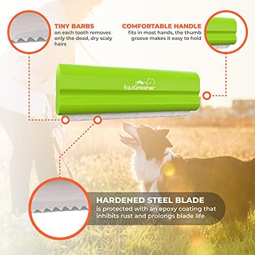 EquiGroomer 5-Inch Undercoat Deshedding Brush for Dogs & Cats, Lime - Image 4