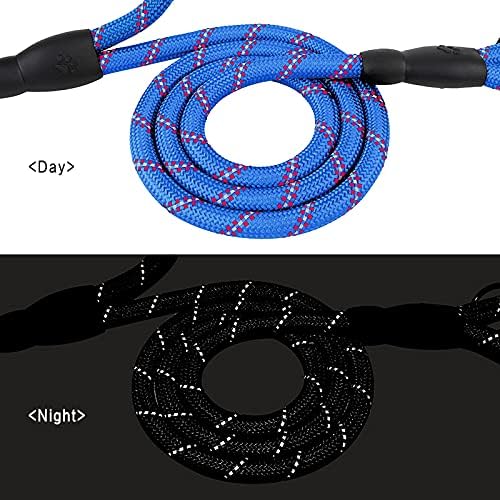 PLUTUS PET Rope Dog Leash 6ft Long,Traffic Padded Two Handle,Heavy Duty,Reflective Double Handles Lead for Control Safety Training,Leashes for Large Dogs or Medium Dogs,Dual Handles Leads(Navy Blue) - Image 5