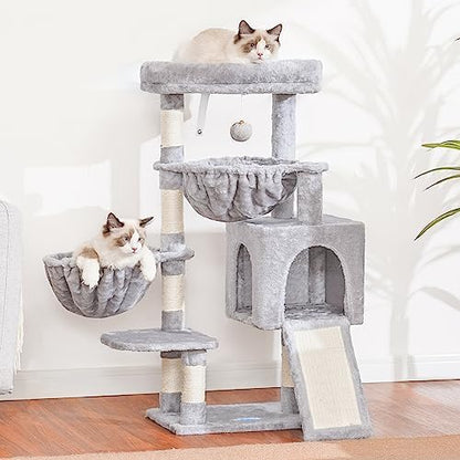 Hey-brother Cat Tree Tower with Large Bed, Hammocks, Scratcher, MPJ006SW - Image 2