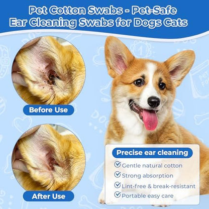 Dog Ear Swabs, 6 Inch Long Cotton Swabs (200 Pcs) - Image 4