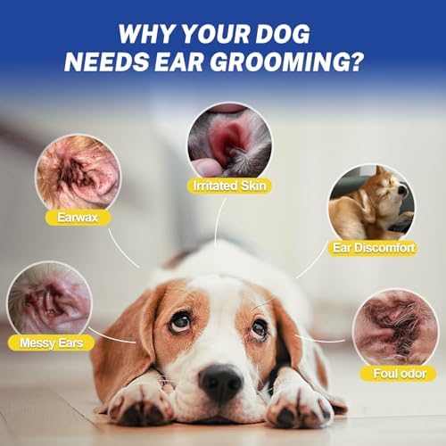 Dog Ear Hair Removal Tool & Ear Powder, 5.5-Inch Curved Forceps - Image 5
